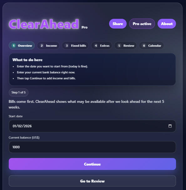 ClearAhead Pro overview
